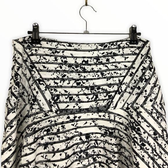 Parker Silk Black White Print Mesh Mini Skirt - Picture 7 of 16